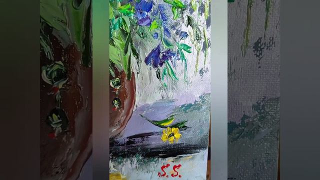 Пишу новую картину с маками мастихином. Итог. День 3 смотреть онлайн