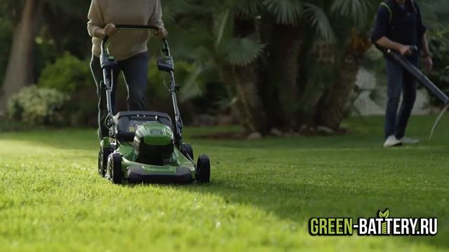 Самоходная газонокосилка Greenworks 60V / Self-propelled lawn mower Greenworks 60V смотреть онлайн