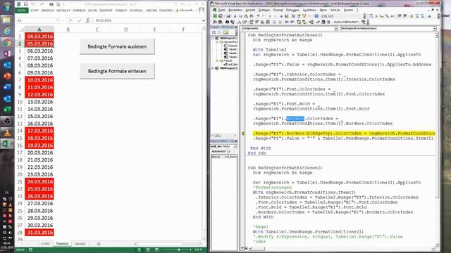 0066. Excel-VBA: Bedingte Formatierung elegant über ein Makro anpassen смотреть онлайн