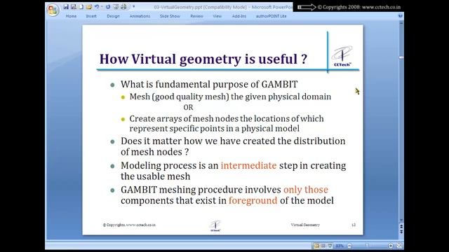 ANSYS GAMBIT Course: Virtual Geometry – Part I смотреть онлайн