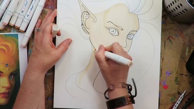 ✏️ STEP-by-STEP 3/4 Face Drawing for BEGINNERS #50funfabfairies with ArtBeek Alcohol Markers! смотреть онлайн