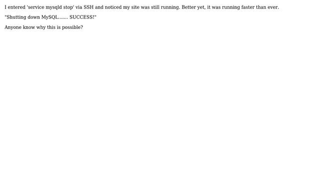 DevOps & SysAdmins: Wordpress site still works when I shut down MySQL смотреть онлайн