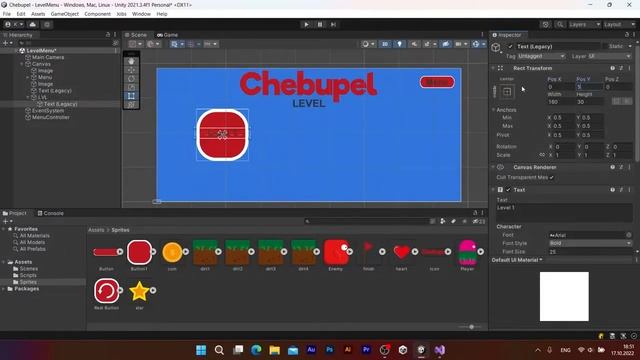 КАК СДЕЛАТЬ МЕНЮ УРОВНЕЙ / КАК СОЗДАТЬ ИГРУ НА UNITY #6 / UNITY ДЛЯ НОВИЧКОВ смотреть онлайн