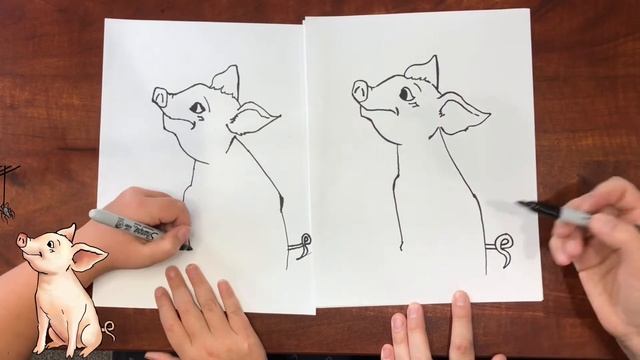How to Draw Wilbur - The Pig from Charlotte’s Web - Little Hatchlings Art Lessons смотреть онлайн