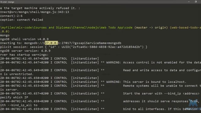 18 - run our database and first look - Todo App With Nodejs and Web Servers смотреть онлайн
