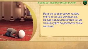 ТАРЗИ ХОНДАНИ НАМОЗ (қисми 11) намози витри воҷиб.