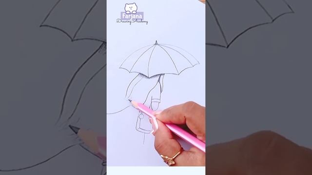 Easy drawing || How to draw a girl with umbrella - pencil sketch #Creative #art #Satisfying #Short смотреть онлайн