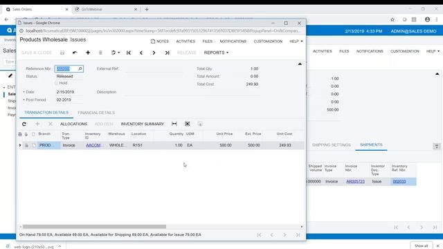 Acumatica Cloud ERP - Sales Order and Invoicing смотреть онлайн