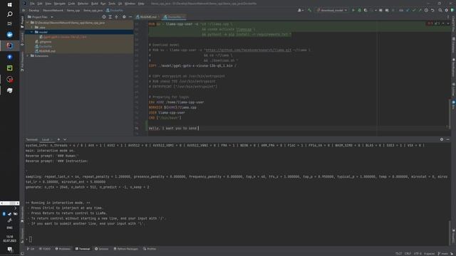 NN: llama.cpp in docker (vicuna) смотреть онлайн