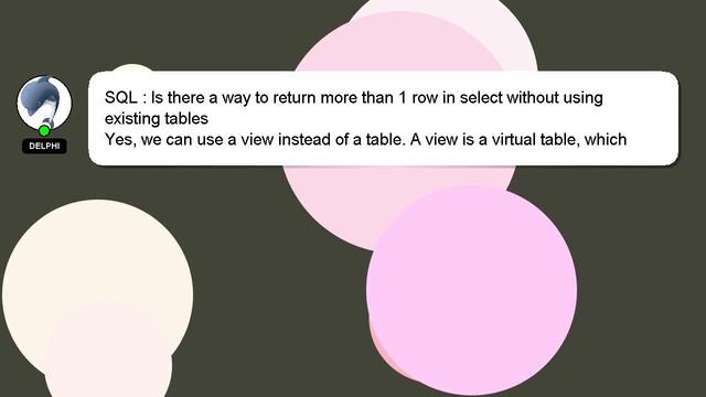 SQL : Is there a way to return more than 1 row in select without using existing tables смотреть онлайн