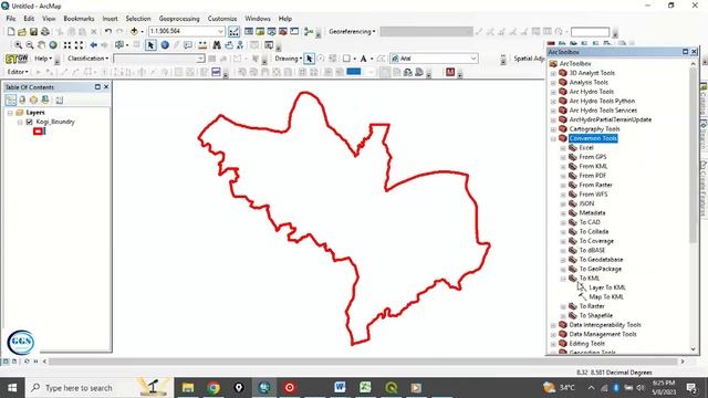 How to convert Shapefile Layer to KML KMZ file in ArcGIS смотреть онлайн