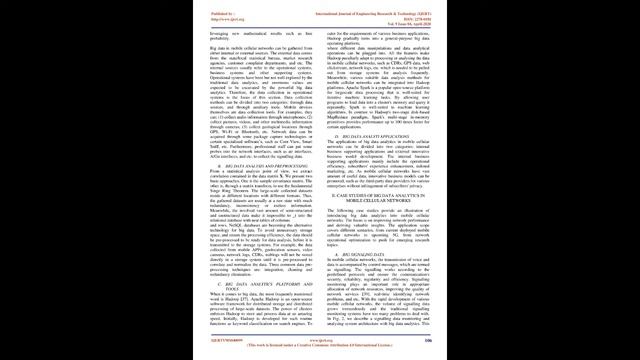 Design of Big Data Analytics using Unified Data Modelling Systems in Mobile Cellular Networks смотреть онлайн