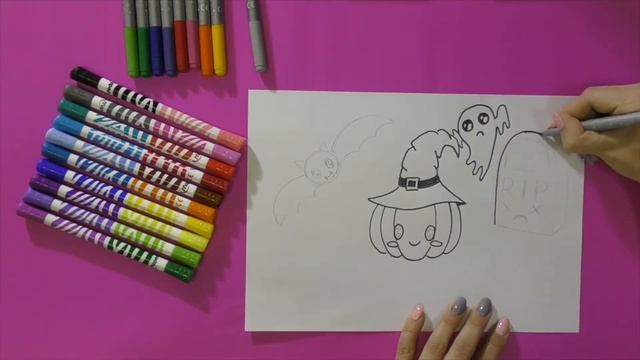 HELLOWEEN KAWAII How To Draw // ХЕЛЛОУИН КАВАИ Как Нарисовать смотреть онлайн