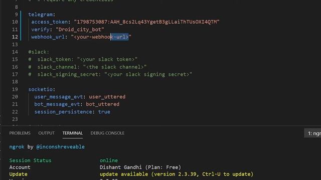 Integrate Rasa With Telegram Chatbot