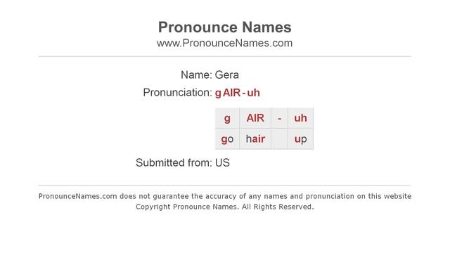 How to Pronounce Gera - PronounceNames.com смотреть онлайн