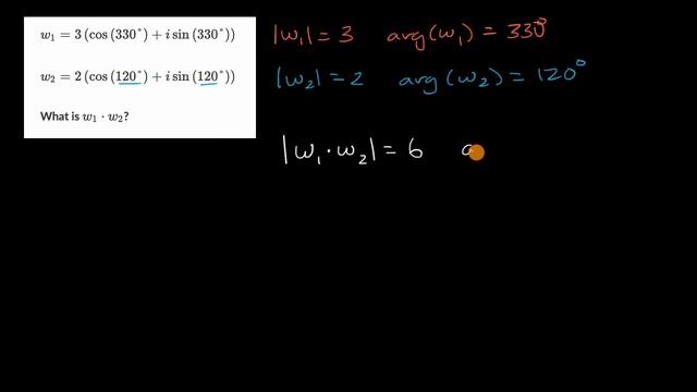 Multiplying complex numbers in polar form | Precalculus | Khan Academy смотреть онлайн