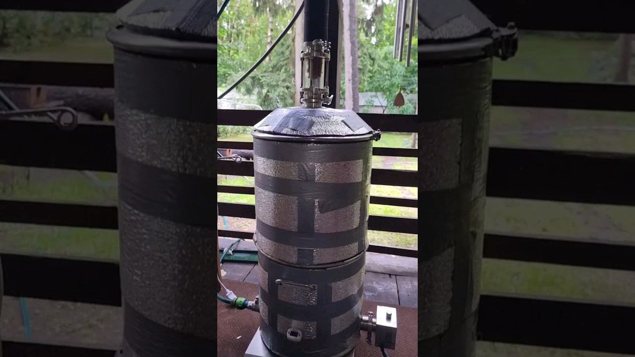 БОЛЬШОЙ САМОГОННЫЙ АППАРАТ: 3 метра высота, 70 литров куб, 96,6 % на выходе #самогон #колонна #спирт смотреть онлайн