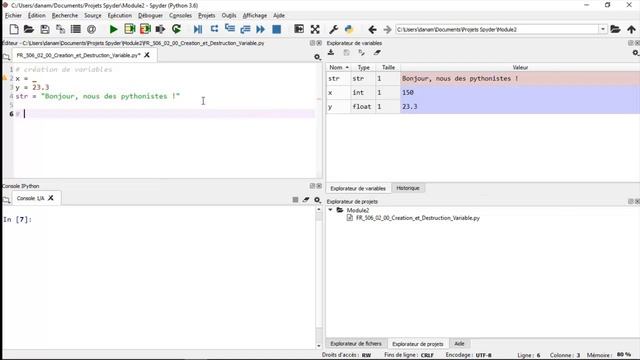 Data science avec Python: Types de variables et opérations | Création et destruction de variable смотреть онлайн
