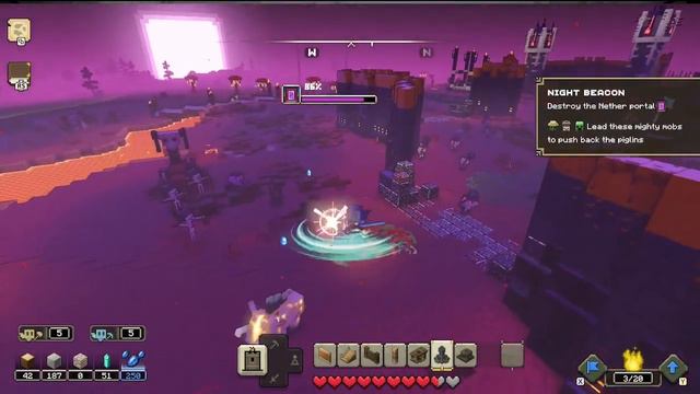 Minecraft Legends Gameplay - Sam & Dad Defeating the Piglin Invasion with the upgraded army. смотреть онлайн