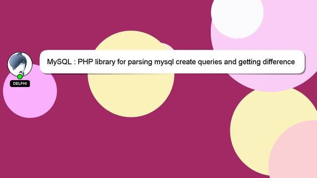 MySQL : PHP library for parsing mysql create queries and getting difference with exists tables смотреть онлайн