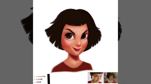 Procreate - Drawing of Amelie|cartoon style. Мультяшный стиль, таймлапс видео Амели смотреть онлайн