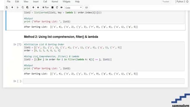 How to sort list of tuples by specific order- list comprehension,filter()&Lambda смотреть онлайн