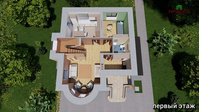 Обзор проекта двухэтажного дома с цокольным этажом. ПД-13 Мичуринец. смотреть онлайн