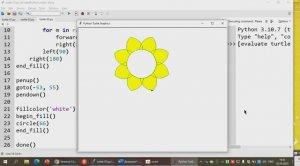 Черепашка и Ромашка - Python + Turtle: Рисуем Ромашку (02.03.2023)