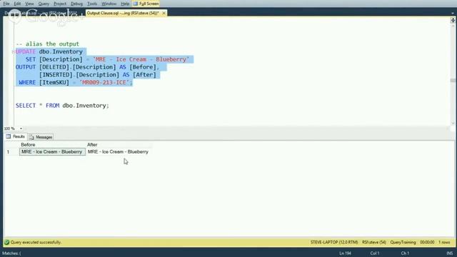 SQL Server Training OUTPUT Clause and Derived Tables смотреть онлайн