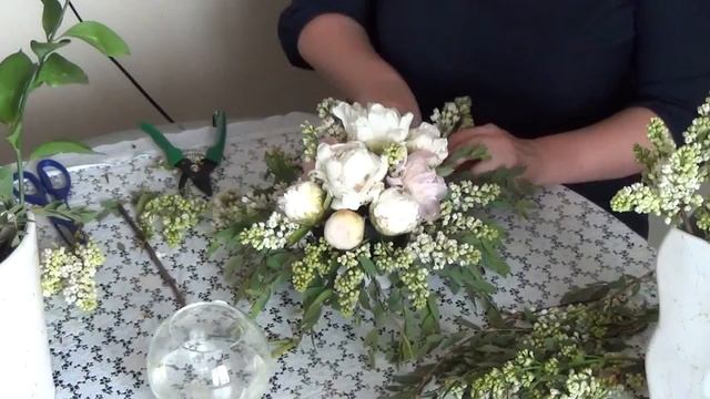 Композиция на стол ♥Пионы, Сирень, Эвкалипт♥ на заказ смотреть онлайн
