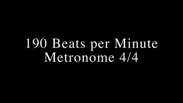 190 Beats per Minute Metronome click with beats and 4/4 bars counting. смотреть онлайн