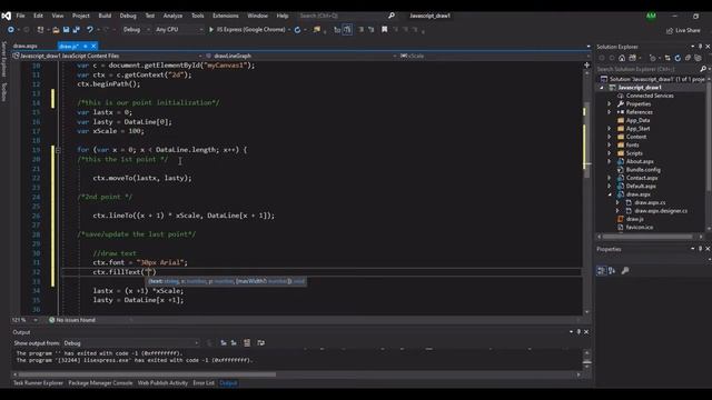 Basic Javascript canvas drawing using Visual Studio (episode 3) - Adding labels to the line graph смотреть онлайн
