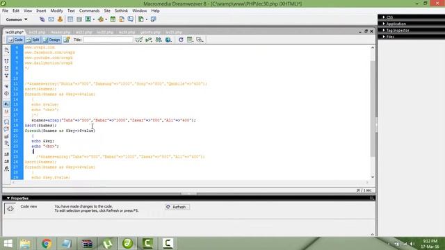 Lecture 30 sort and array value in PHP basic in hindi urdu смотреть онлайн
