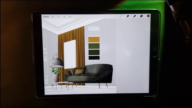 Very easy Interior sketch using just "One" brush!! | Procreate tutorial #art #interiordesign смотреть онлайн