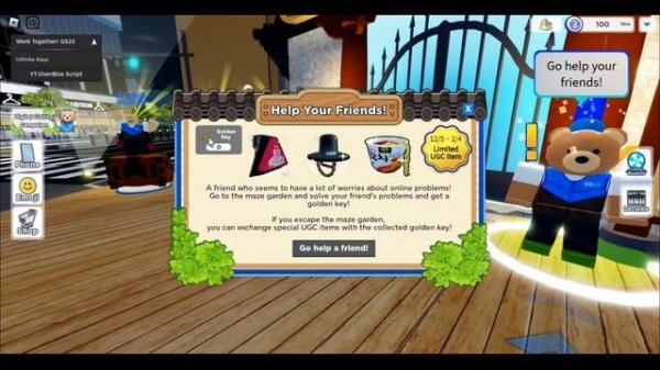 *Roblox Event* Work together gs25 Script • Infinite Golden Key [Free UGC Items]