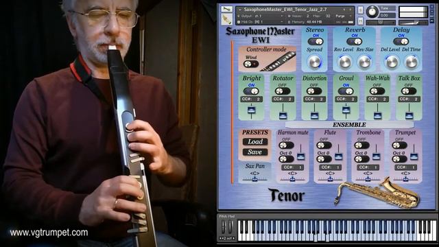 Saxophone Tenor Kontakt library and growl effect. EWI4000s EWI5000, woodwind vst plugin смотреть онлайн