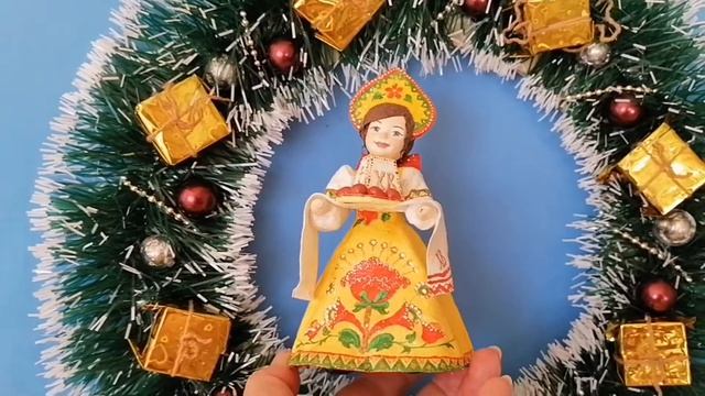 Ватная елочная игрушка "Девочка с пасхой" - отличный подарок на Пасху, Рождество или Новый год! смотреть онлайн