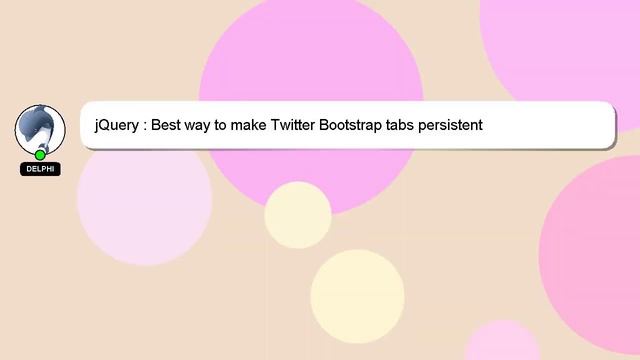 jQuery : Best way to make Twitter Bootstrap tabs persistent смотреть онлайн
