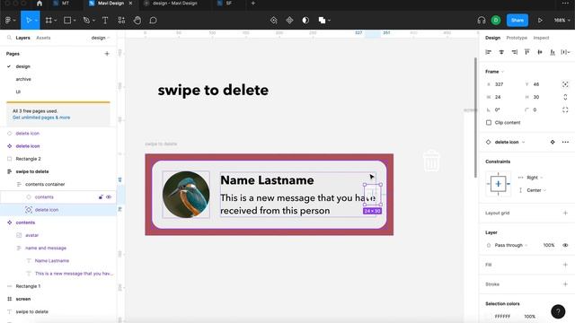 Set Up a SWIPE TO DELETE Interaction in Figma (Prototyping Tutorial) смотреть онлайн
