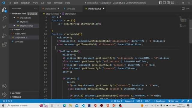 How To Build A Stopwatch Using JavaScript | JavaScript Project смотреть онлайн