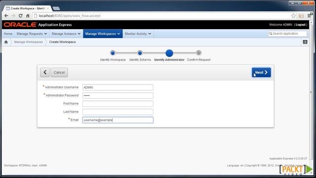 Oracle APEX - Creating Your Workspace смотреть онлайн