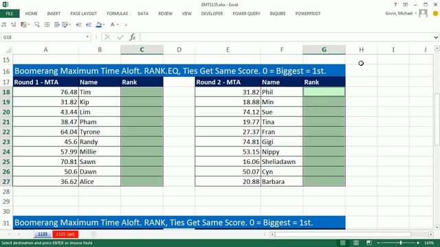 Excel Magic Trick 1135: Rank Values From Two Columns: RANK.AVE, RANK.EQ & RANK Functions смотреть онлайн