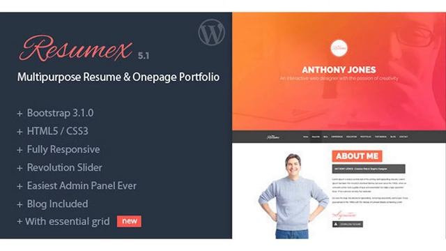 ResumeX - Multipurpose Resume & One Page Portfolio | Themeforest Website Templates and Themes смотреть онлайн