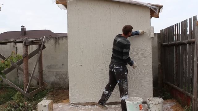 Как нанести Шубу боковую на фасад, декоративная штукатурка своими руками. смотреть онлайн
