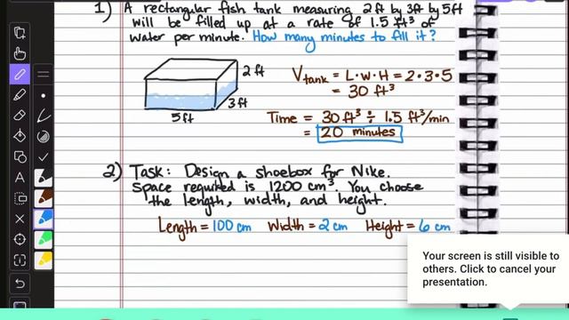 IM2 Notes Unit 4 Page 37 Volume Word Problems смотреть онлайн