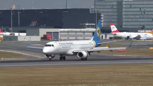Ukraine International Airlines Embraer 190 landing at Vienna Airport | UR-EMA смотреть онлайн