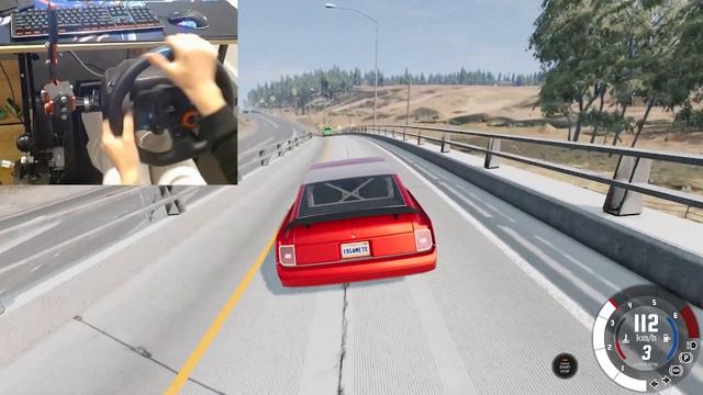 illegal street drifting  beamNG wheel cam  Logitech g29