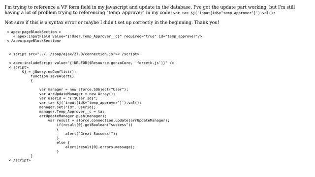 Salesforce: Using Javascript to reference a VF field and update database (2 Solutions!!) смотреть онлайн