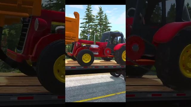 Double Flatbed Trailer Truck vs speedbumps|Busses vs speedbumps|Beamng Drive|91 смотреть онлайн
