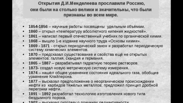 Знакомьтесь: славное имя в науке к 190-летию со дня рождения Д.И.Менделеева смотреть онлайн